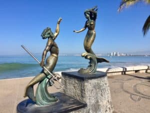 statues in Puerto Vallarta near the sea - how Mexico changed me for the better