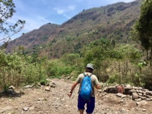 Dirt road behind Tzununa that leads to the Tzununa waterfall at Lake Atitlan