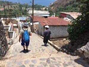 Tzununa side street on the way back from the trail to Tzununa waterfall at Lake Atitlan
