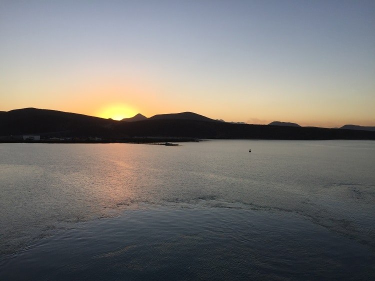 Beautiful sunrise as seen from the deck of the Mazatlan to La Paz overnight ferry.