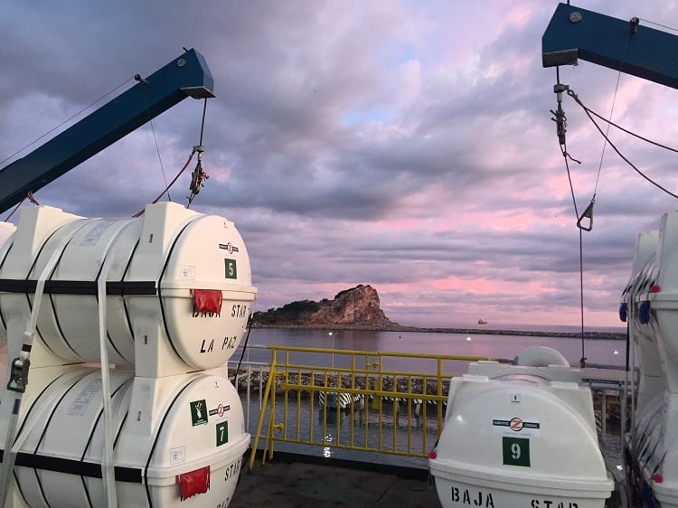 Gorgeous sunset from Mazatlan as the overnight ferry leaves for La Paz.