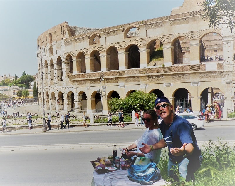 our picnic spot on our budget travel in rome trip