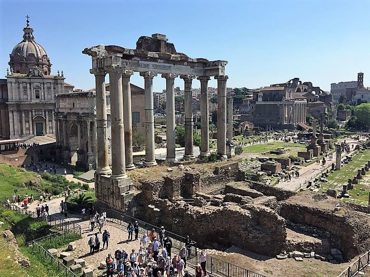 Roman Forum ruins on our budget travel in Rome adventure