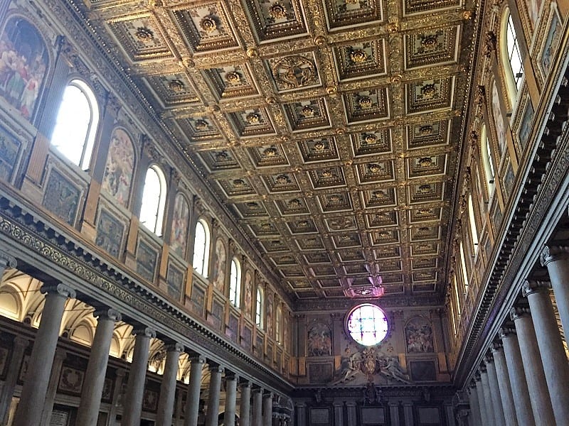 the gold ceiling inside maggiore church - it's pure gold