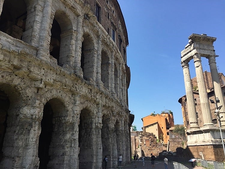 budget travel in rome - visit the theater of marcello