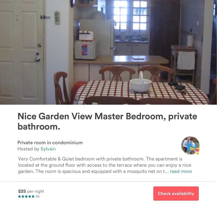 the ad of the airbnb shared apartment that saved money on travel