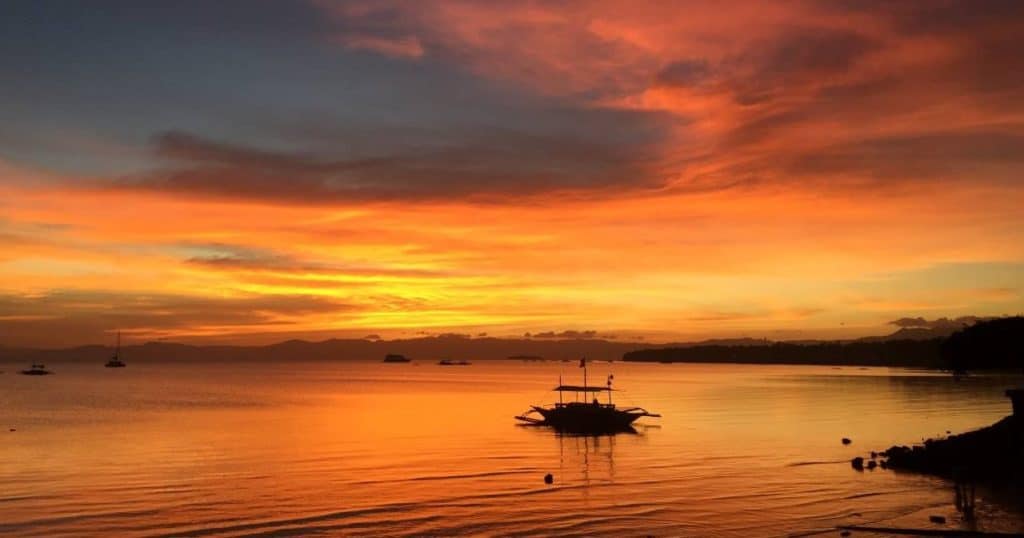 moalboal and simala side trip favorite picture: moalboal sunset with incredible reds and oranges
