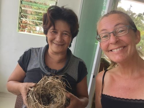 Edenia and Ellen and the bird nest on the day the new 'general community quarantine' rules for Aklan came out