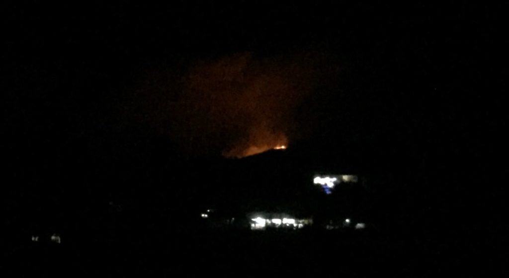 wildfire at night in malay