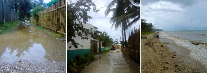 habagat, or southwest monsoon season, causes a standing water and rough seas, like these pictures show.