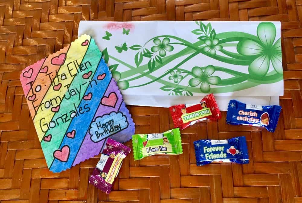 A handmade note and candy made by a teen for Ellen demonstrates their odd friendship in the time of coronavirus.