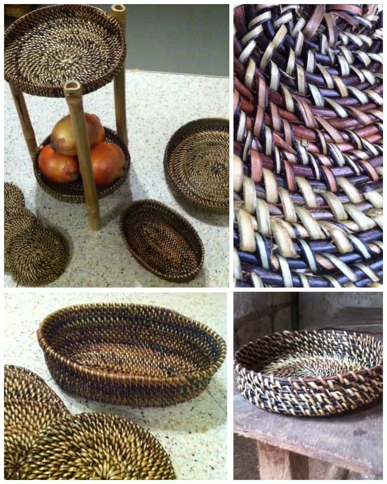 Ati weaving products include baskets, produce stands, 