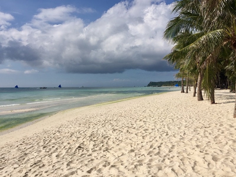 Boracay's famous White Beach is devoid of tourist crowds during the Omicron phase of the pandemic.