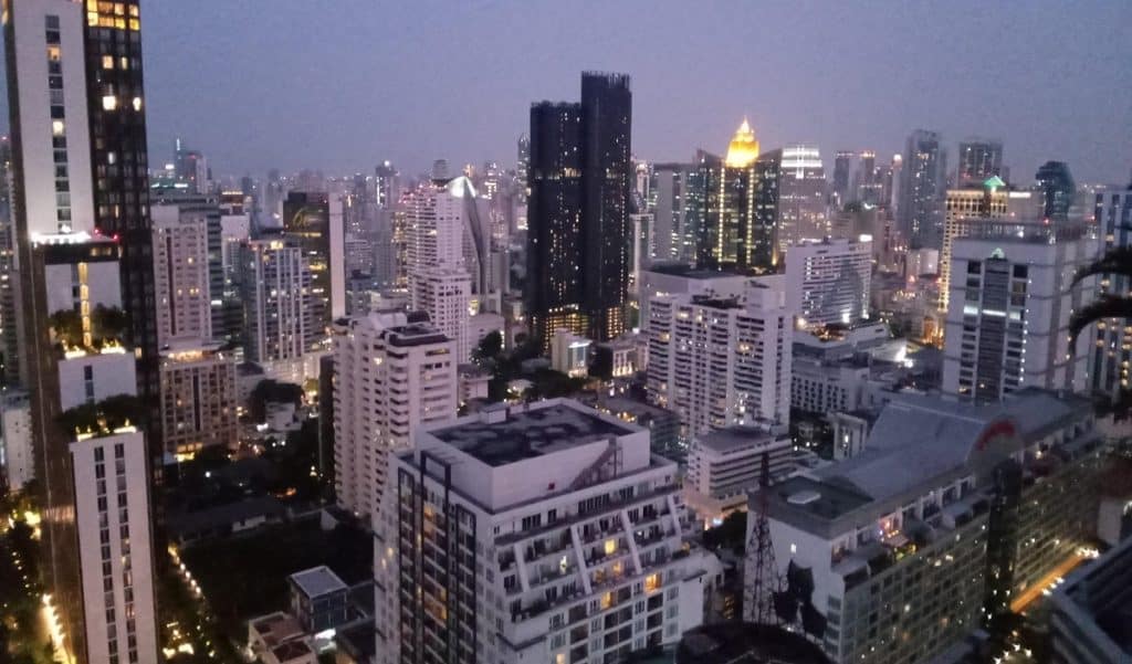 A view of Bangkok, Thailand, from the roof of Kortan's Crib -- also known as his slow travel rental for a month.