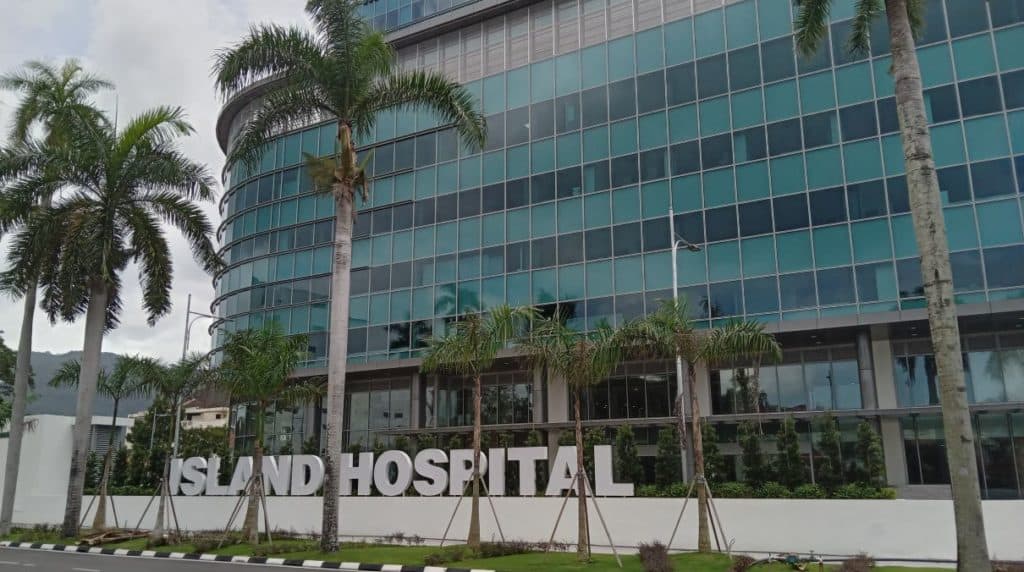 New Island Hospital building in Penang, Malaysia.