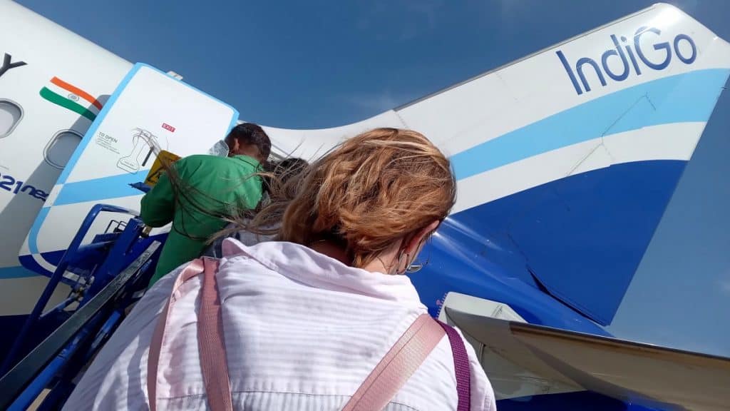 passengers board indigo indian airline