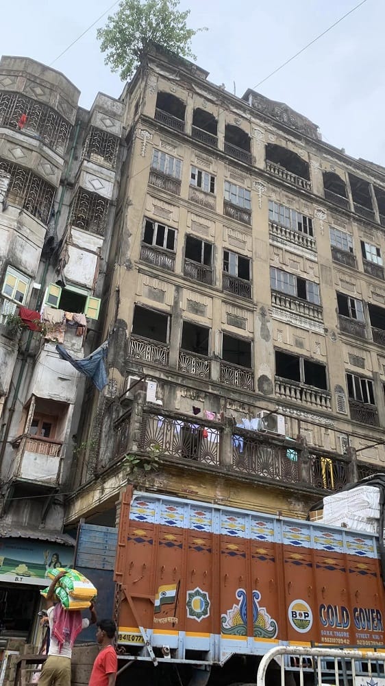 rundown building in kolkata, india
