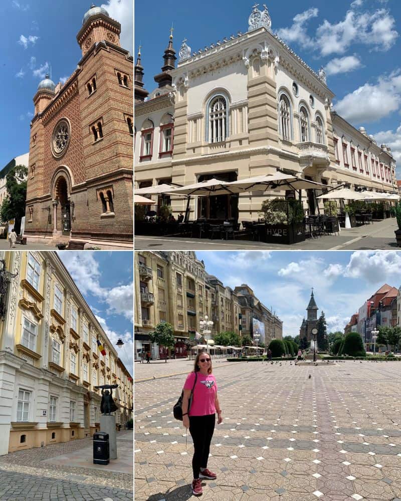 montage of timisoara in romania, transylvania